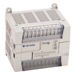 Controlador lógico programable compacto Allen-Bradley 1762-24AWA MicroLogix 1200 para riel DIN.