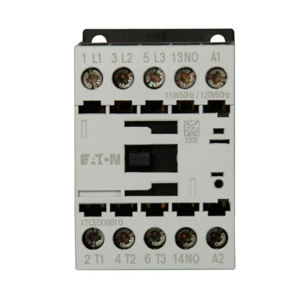 Contactor electromecánico industrial trifásico Eaton DILM9-10 XTCE009B10TD de 9A con bornes de tornillo. DILM12-10-XTCE012B10TD