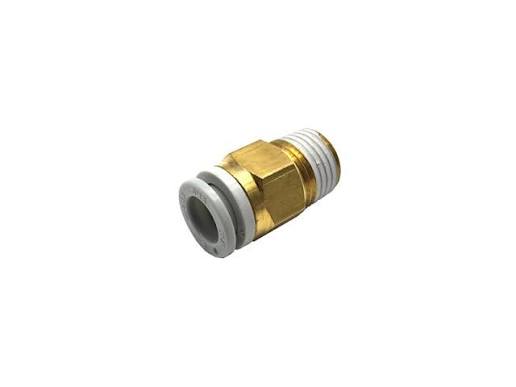 Racor rápido recto neumático SMC KQ2H08-02S para conexión de manguera de 8 mm a rosca de 1/4.