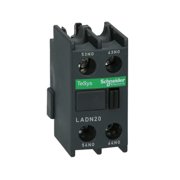 Bloque de contactos auxiliares frontales Schneider Electric LADN20 de 2NO para contactores TeSys D.