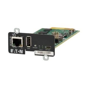 Tarjeta de gestión de red Eaton NETWORK-M3 Gigabit cibersegura para instalación en sistemas UPS industriales.
