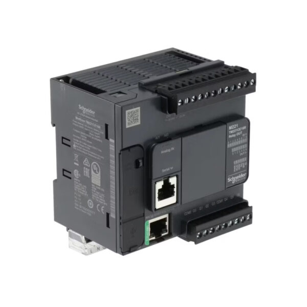 Controlador lógico programable compacto Schneider Electric TM221CE16R Modicon M221 para automatización.